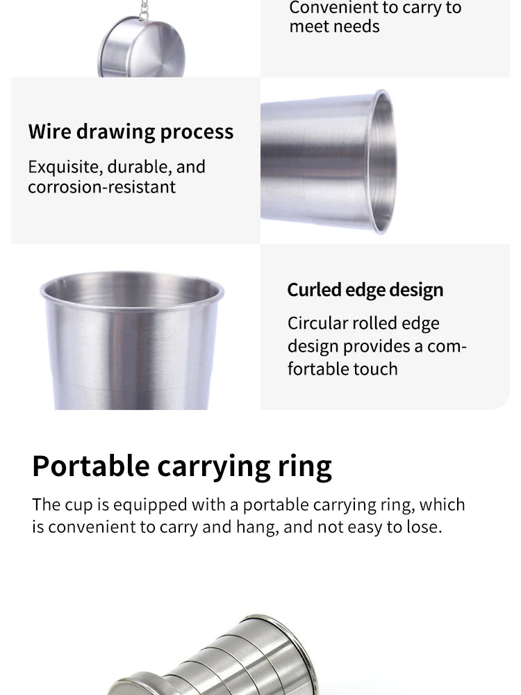 Portable Stainless Steel Telescopic Camping Cup