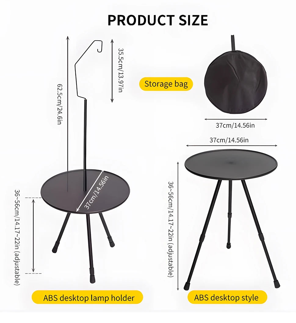 WESTTUNE Ultralight Folding Camping Table with Light Stand