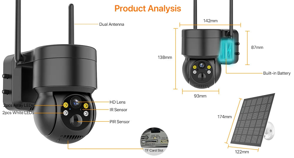 4K HD Solar WiFi Camera Outdoor