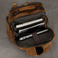 Newsbirds Men's Retro Leather Backpack – Luxury Travel & School Bag