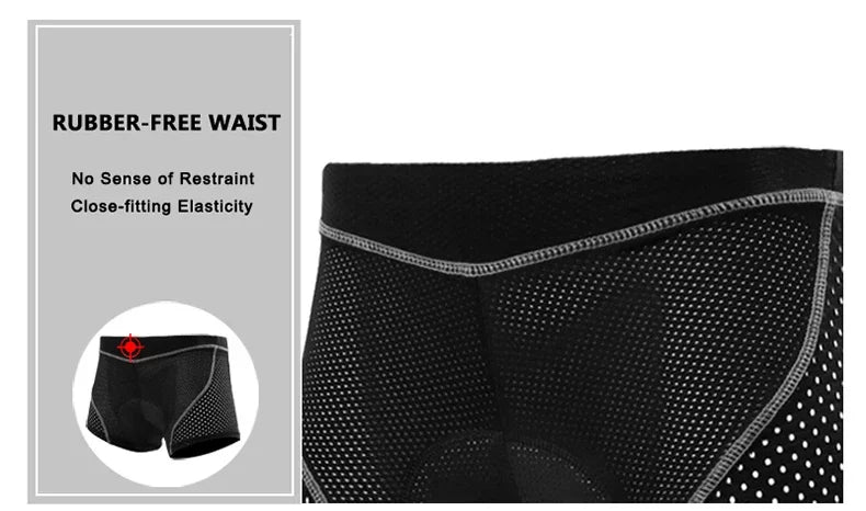 X-TIGER Men’s Cycling Underwear Shorts – 5D Gel Padded, Breathable & Non-Slip