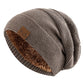 Unisex Slouchy Winter Hats Add Fur Beanie Cap