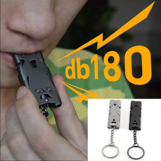 180dB Aluminum Alloy Emergency Whistle - Survival Tool