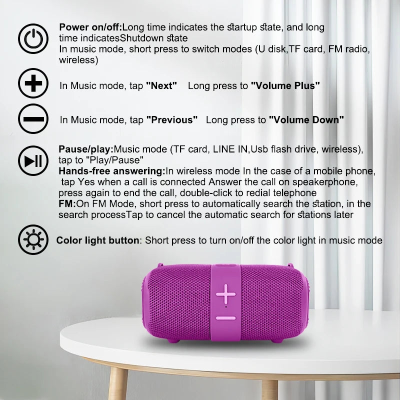 TG667 LED Bluetooth Speaker - Portable & Stylish