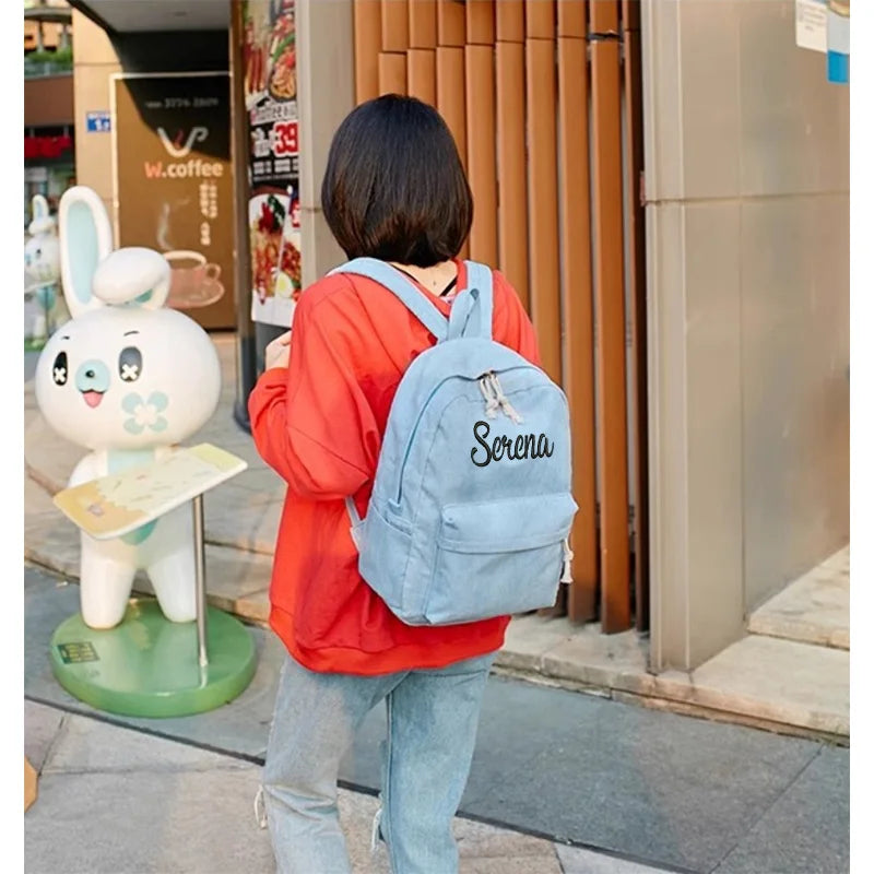 Personalized Embroidered Corduroy Kids' Backpack