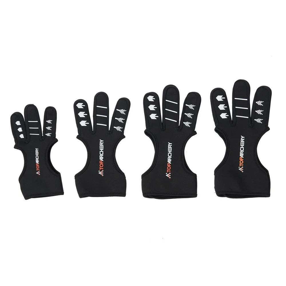 Archery Glove Three Finger Guard Shooting Gloves Finger Tab