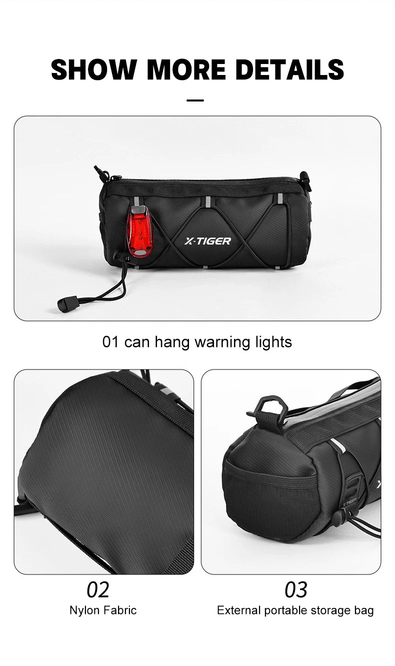 X-TIGER Bike Bag – Portable Handlebar & Frame Tube Bag with Large Capacity