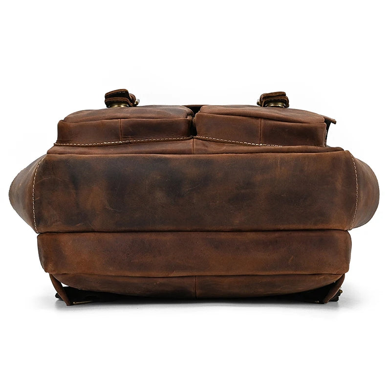 Newsbirds Men's Retro Leather Backpack – Luxury Travel & School Bag