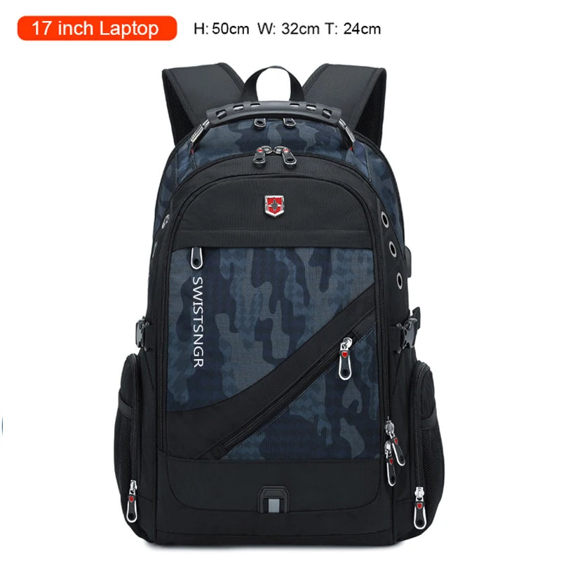2024 Waterproof Laptop Backpack – 17/20 Inch Airplane Travel & School Bag