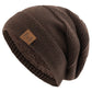 Unisex Slouchy Winter Hats Add Fur Beanie Cap