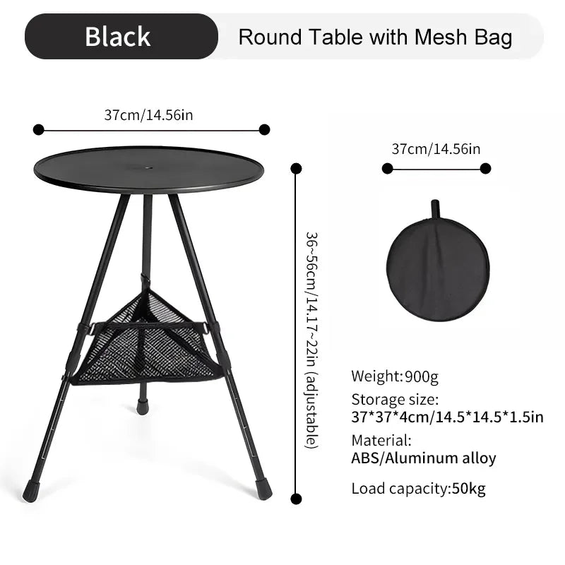 WESTTUNE Ultralight Folding Camping Table with Light Stand