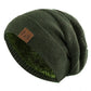 Unisex Slouchy Winter Hats Add Fur Beanie Cap