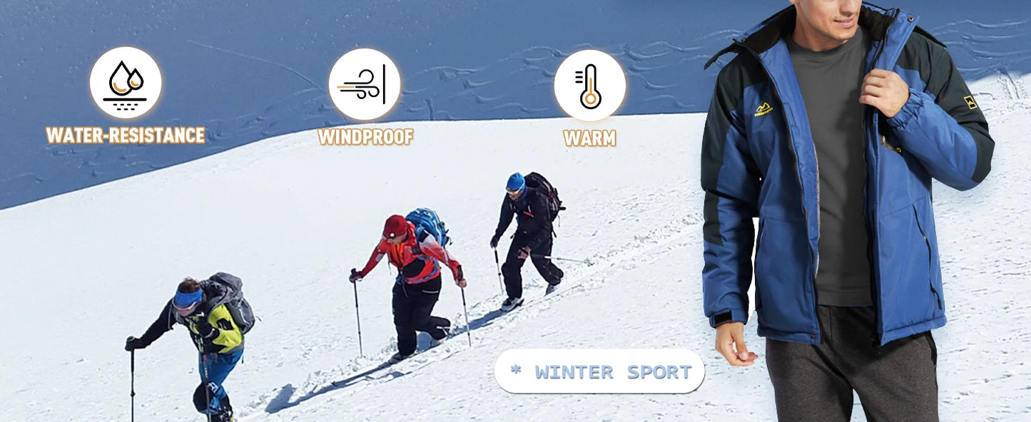 TACVASEN Fleece Lining Mountain Jackets Mens Hiking Jackets