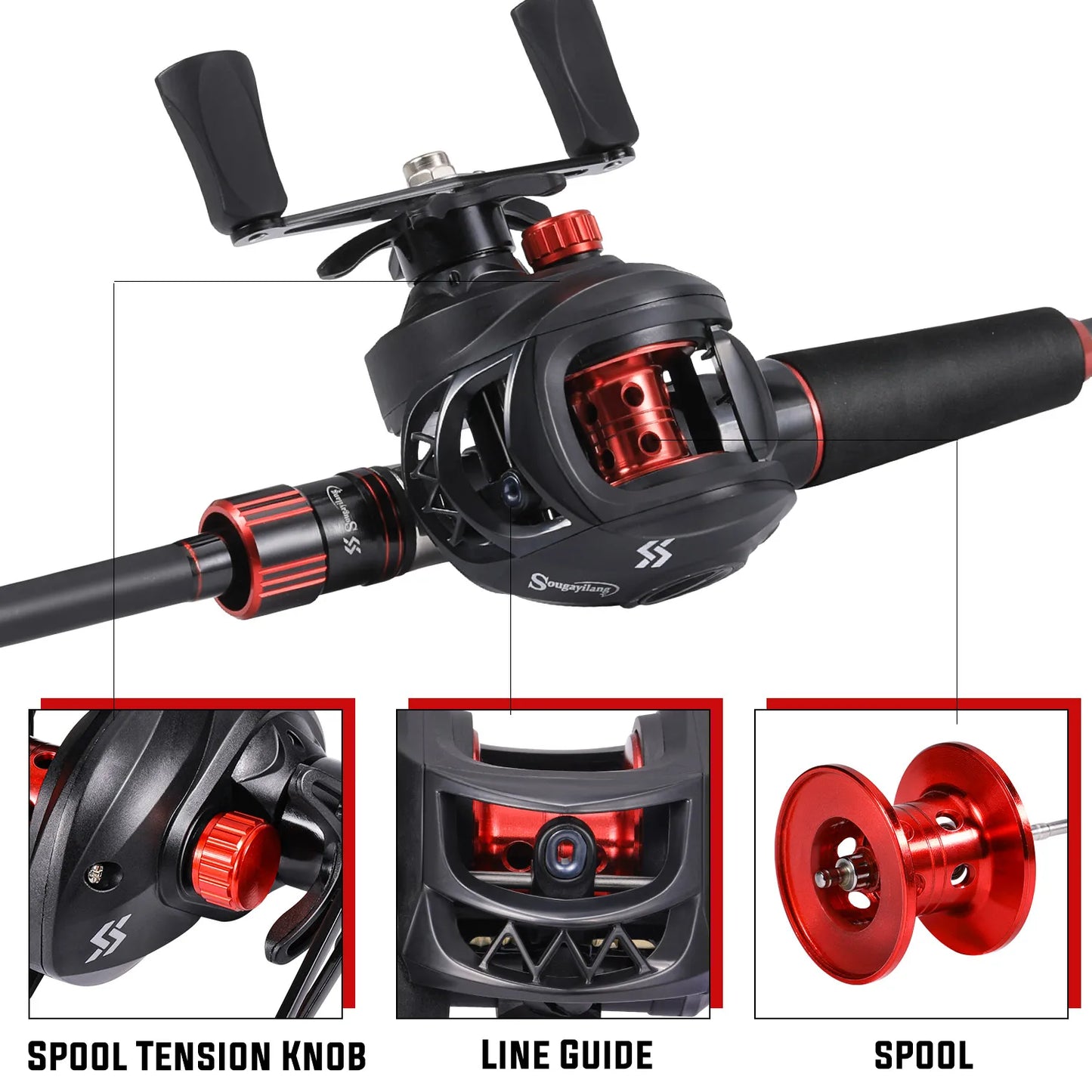 Sougayilang Carbon Fiber Fishing Combo