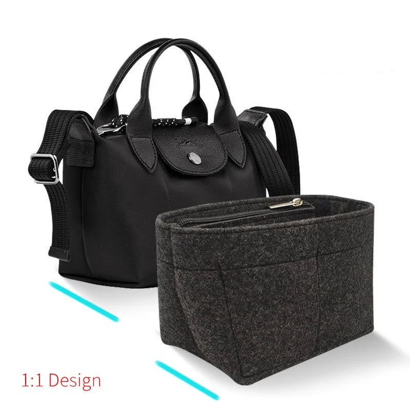EverToner Felt Bag Organizer for Longchamp LE PLIAGE CUIR Top Handle Bag XS