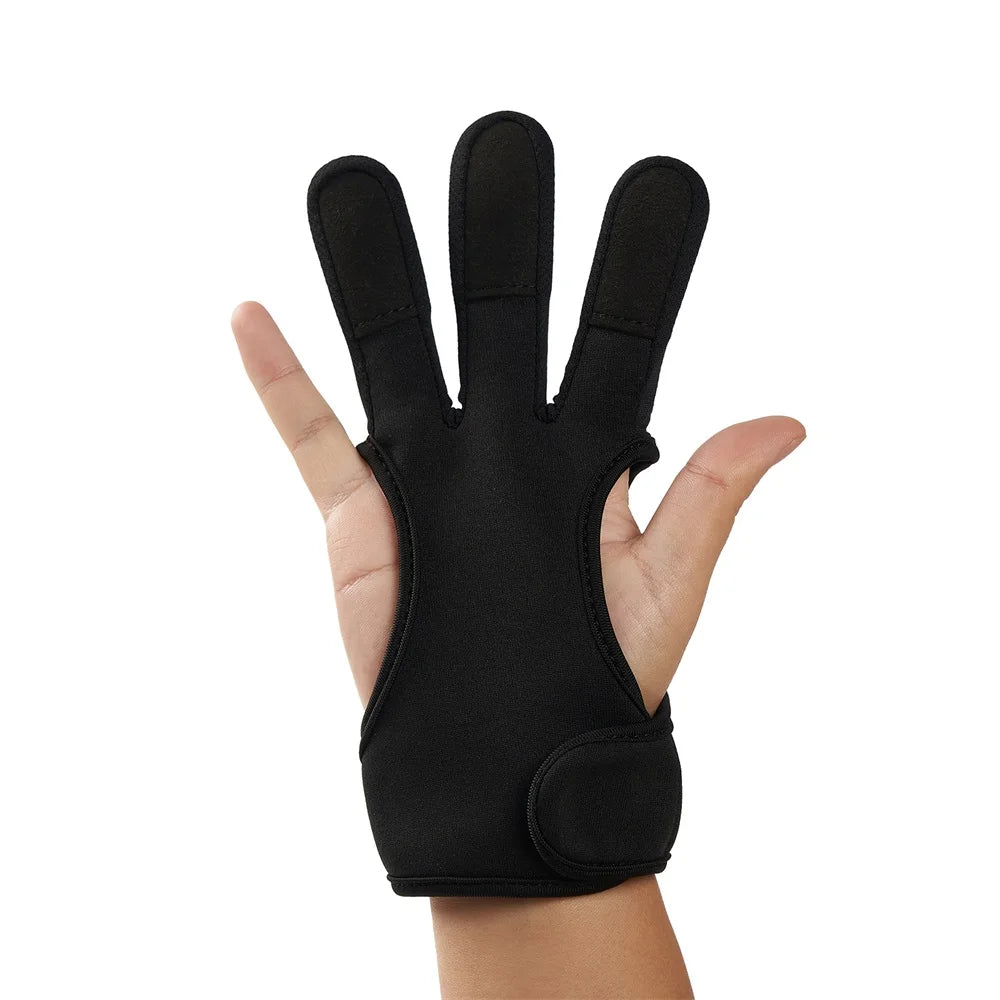Archery Glove Three Finger Guard Shooting Gloves Finger Tab