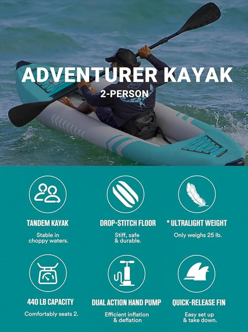 Inflatable Kayak 2 Person Adult Tandem Kayak