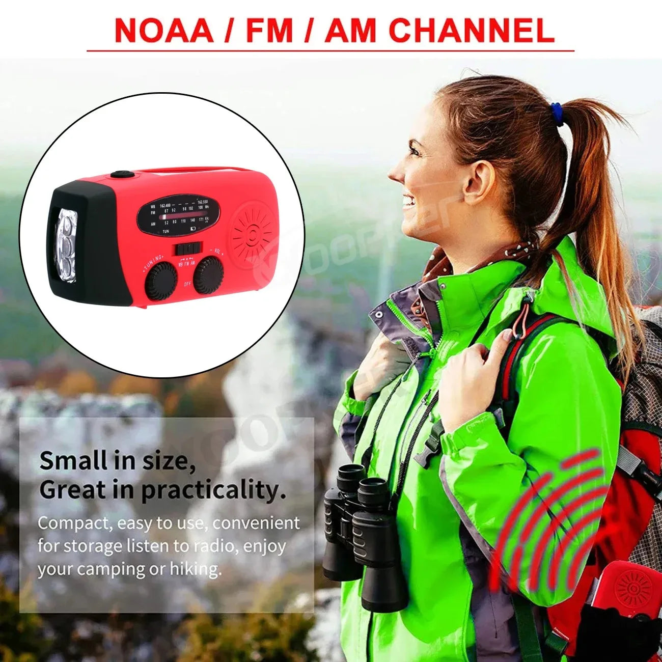 Woopker Radio E30 Emergency Solar Hand Crank AM/FM/NOAA Radio