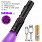 15W High Power UV 395/365nm USB Rechargeable Flashlight